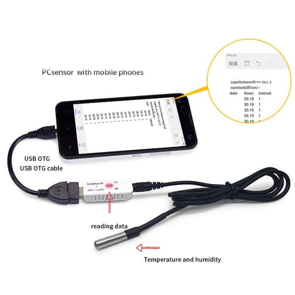 Temperatur / Temperatur Fugtigheds Datalogger Termometre Datalogger til Computer PC med E-mail Alarmfunktion TEMPer1F