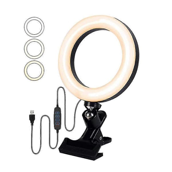 Videokonferanse Lyssett 6'' Laptop Selfie Ringlys USB LED Ringlys