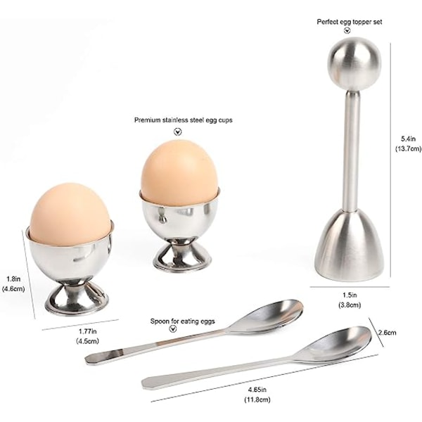 Myk kokt eggkutter Topper sett Egg Cracker med inkludert 2 kopp