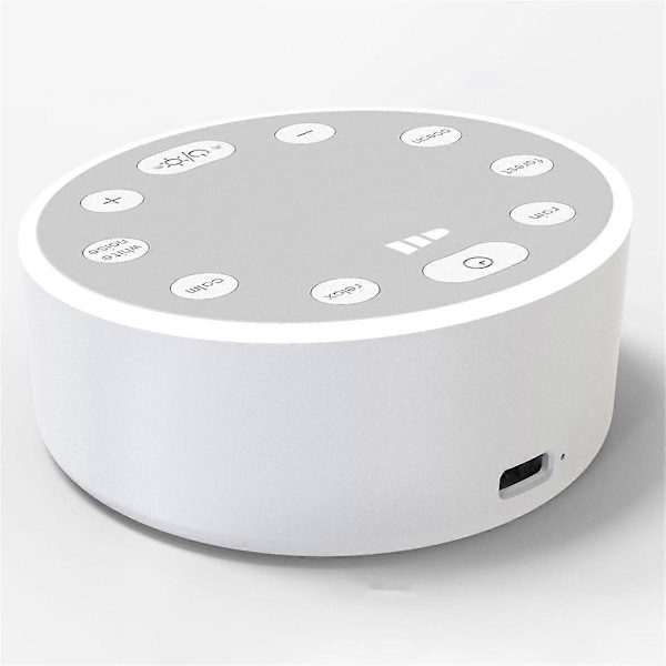 Baby Hvit Støy Maskin USB Oppladbar Hvit Støy Lydmaskin Baby Søvn Lydspiller Nattlys for Hjemmekontor