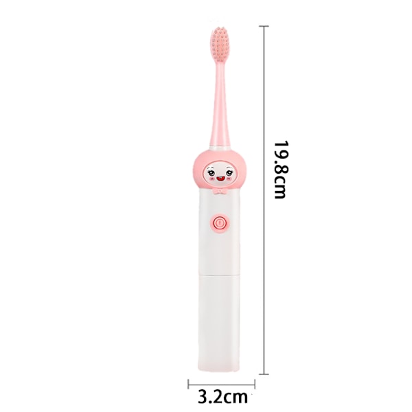 Elektrisk tandborste för barn, batteridriven sonisk tandborste, 2-9 år, mjuk borsthuvud pink style 2