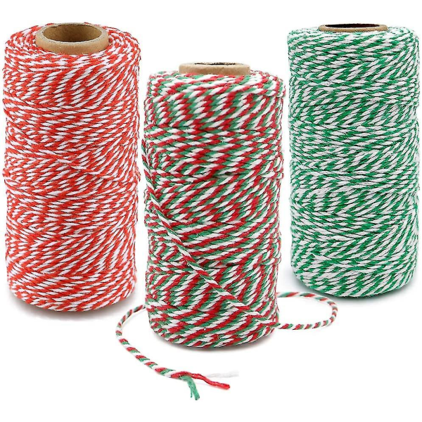300m Natural Cotton Rope.christmas Twine Puuvillalanka Punainen Valkoinen Lanka Very