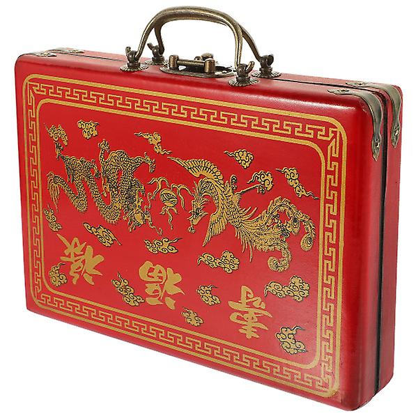 Go brädspel set Mahjong resväska Mahjong förvaringslåda Mahjong bärlåda Mahjong väska Utsökt Mahjong behållare