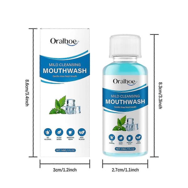 1/2/3 st Resestorlek Munvatten Mini Munvatten, Fräsch Mint Bärbart Munvatten Fräsch Andedräkt Tar Bort Rester 30ml 2PCS