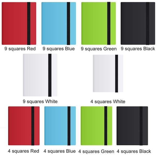 Bestsalecard Opbevaringsbog Kort Album Mappe, 9 Slots, 360 Side Loading Pocket Folder Black Four squares