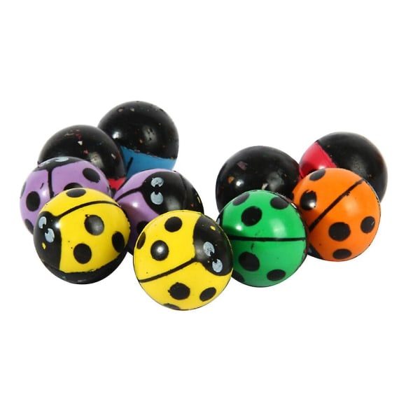 20 st Roliga leksaksbollar Nyckelpiga studsbollar Elastiska bollar för barn för lekande baby (slumpmässig färg)