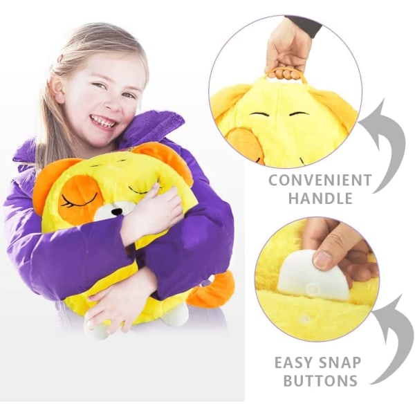Lasten makuupussi tyynyllä, 2-in-1 taitettava eläinten makuupussi, söpö pehmeä ja mukava All Seasons -makuupussi 54 * 20 tuumaa
