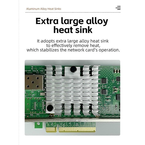 PCIE 10G SFP+ Netværkskort til Hovedkontrol, Fuld Højde Universal, 10G Hastighed, PCIE X8 Enkelt SFP+ Netværkskort NIC