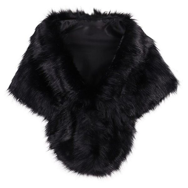 Vinter Elegant Dame Imiteret Pels Kappe Brude Imiteret Pels Frakke Kvinder Bryllup Sjal Aften Fest Wraps Slim Pels Skulder Kapper AB L