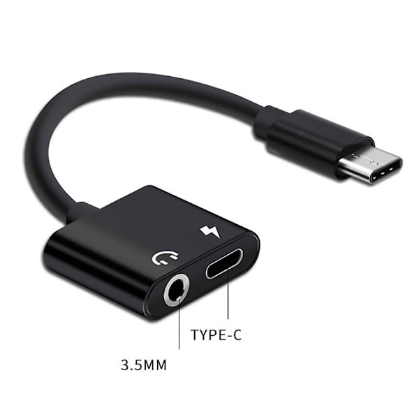 USB Type-C - 3,5 mm äänensovitinjohto 2-in-1 Type-C - 3,5 mm liitäntä stereokuulokkeille ja mikrofonille Aux-muunnin lataussovitin Pixel 2/2 XL/ Huaw