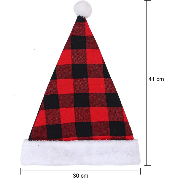 3-pack julmössor Rutig tomtehatt Lyxiga plyschhattar för julkostymfester och festliga evenemang