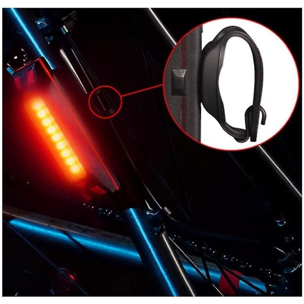 Polkupyörän takavalon polkupyörän jarrujen varoitustakavalo USB ladattava induktiojarrulamppu Polkupyörän lisävarusteet yhdellä valolla (musta)