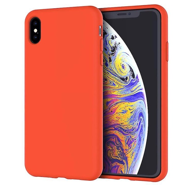 Chronus Silikonfodral för iPhone Xs Max 6,5 tum, Silkeslent Full-body Skyddande iPhone Xs Max Fodral (kryddig orange)