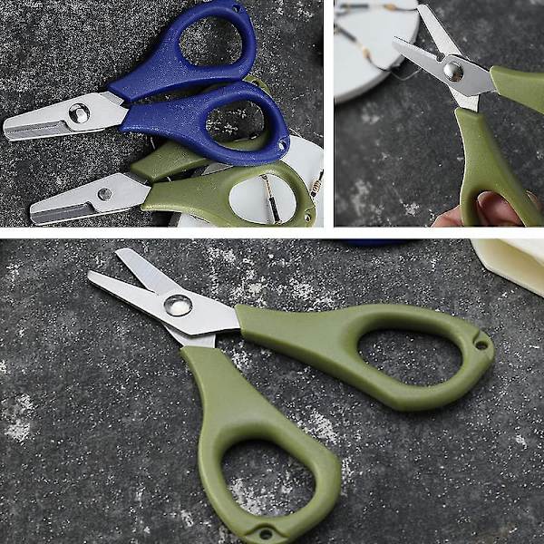 Fiske Saks i Rustfrit Stål Heavy Duty Saks Multifunktionssaks Til Fiskesnøre Og Kobbertråd 2stk Blå