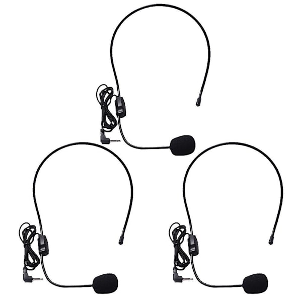 3 st Trådbundna Hörlurar Lättviktsheadset Mikrofon Öronkrok Mic Röstförstärkare Mic Öronmikrofon Headset Trådbunden Mikrofon