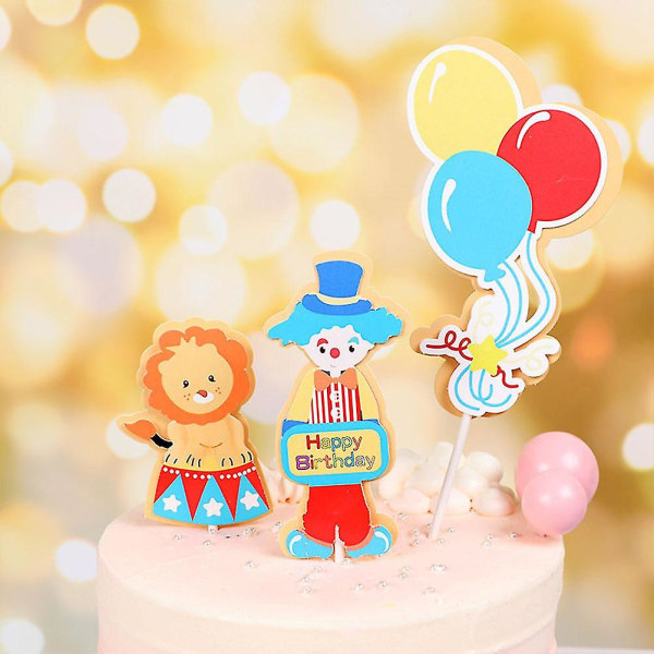 5 stk Baby Decor Clown Cake Pick Circus Cake Pick Cirkus Kage Decor Funny Cake Decor Klovn Cake Decor