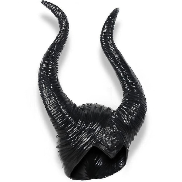 Yaqinuo Halloween Latex Maleficent Hat Evil Black Horns Queen Headwear Headpiece