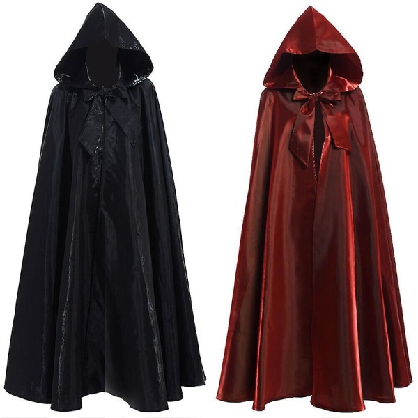 Middelalderkappe Kappe Wizard Robe Death Cosplay Kostume S-2xl