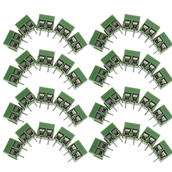 80 st kopplingsplintar Elektrisk 2-polig kontakt Elektrisk kopplingsplint Pcb-plint 2-stift