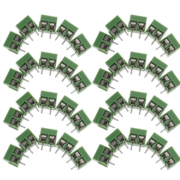 80 stk. Terminalblokke Elektriske 2-polede stik Elektrisk terminalblok Pcb terminalblok 2-polet