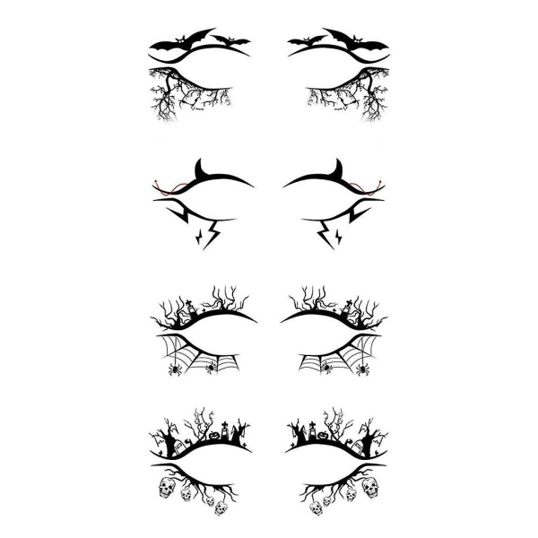 4 par Midlertidige Eye Stickers Gør det selv Halloween Eyeliner Eyes Make