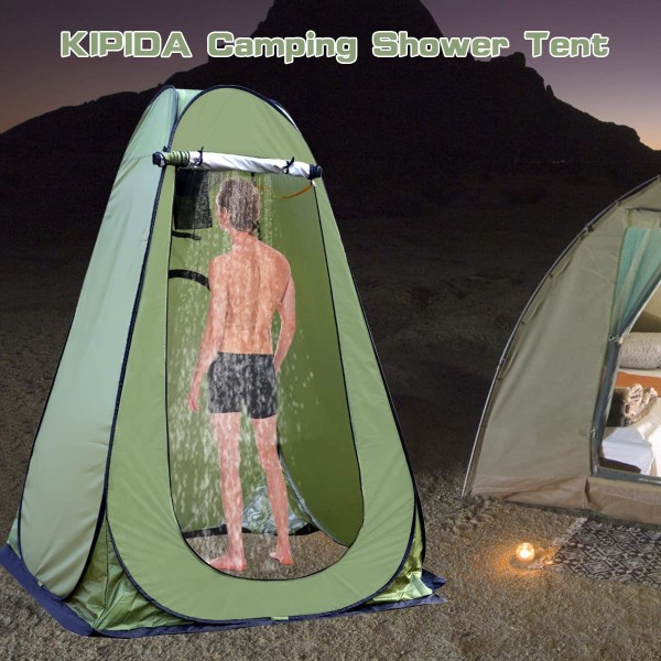 Pop-up telt, brusetelt, bærbart udendørs campingbadeværelse