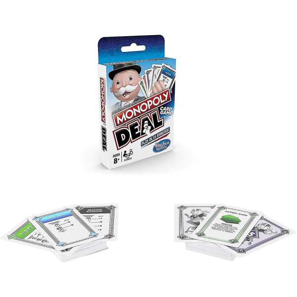 Monopol Deal Card Game, et raskt kortspill for 2-5 spillere,