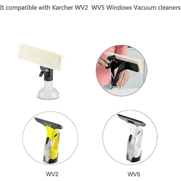 3-pack fönsterdammsugare utbyte mikrofiber svepande moppdynor som är kompatibla med Karcher Wv2 Plus Wv5 Premium