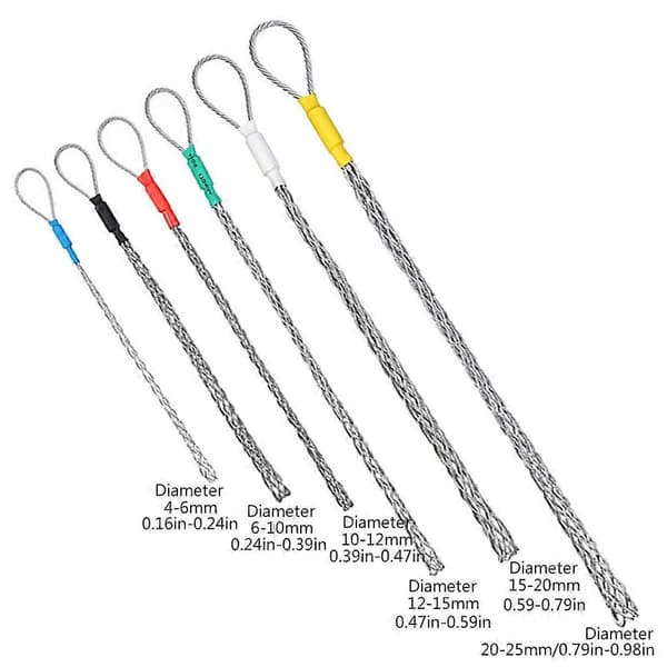 Mesh Puller Anti-slip Rør Kabel Wire Træk Greb Lassos Kabel Trækstrømper Elektriker Værktøj Fleksibelt Øje Multi-størrelse 4mm