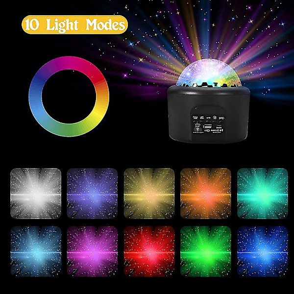 Led-stjerneprojektor, Galaxy-stjerneprojektor-natlysprojektor med Bluetooth