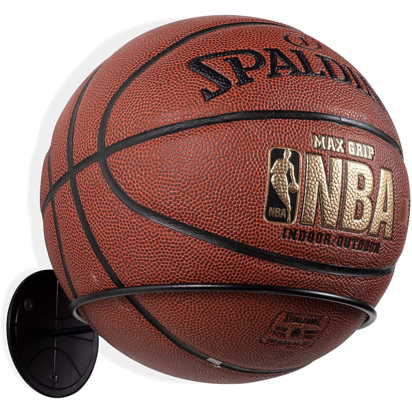 Veggmontert balloppbevaring Sportsballholderstativ Display Oppbevaring Stål (svart)