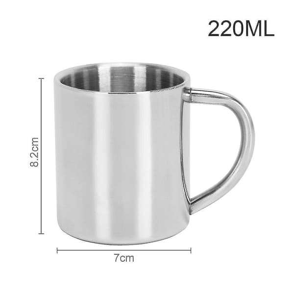 220ml Rostfritt Stål Mugg Kaffe Mugg