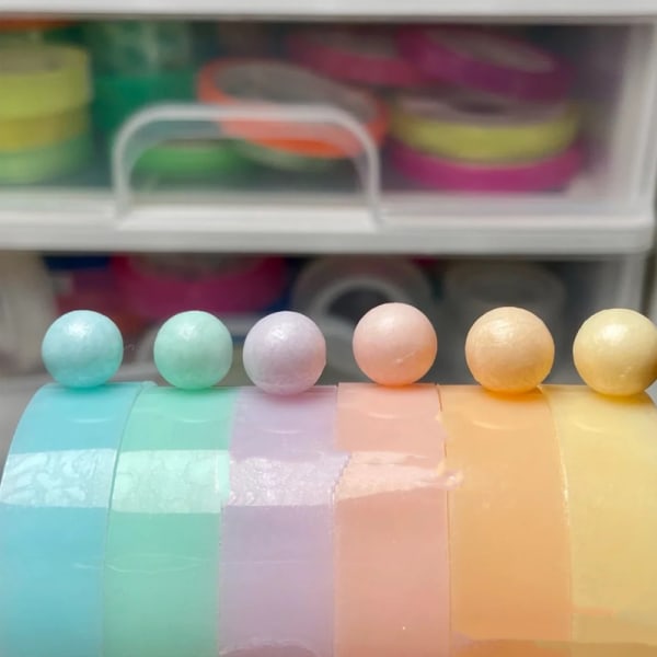 Färgade självhäftande tejprullar för pyssel - 6-pack - Hållbart material - Främjar lugn Style-2