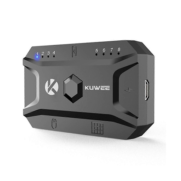 Bluetooth Hub USB 5.0 Konverter Kablet Tastatur & Mus til Trådløs Hub Adapter Understøtter 8 Enheder til Tablet, Laptop, Mobil