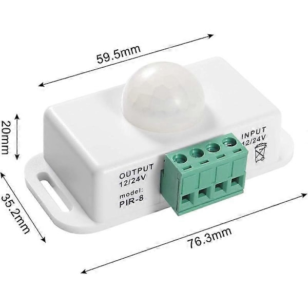 DC 12V/24V 8A Kropps Infraröd PIR Rörelsesensor Strömbrytare LED Ljusremsa Automatisk, PIR Sensor LED Rörelsesensor Strömbrytare