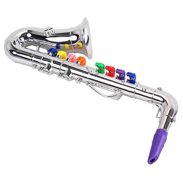 Saxofon 8 färgad metallisk simulering rekvisita Spela miniblåsinstrument för barn Födelsedagsleksak
