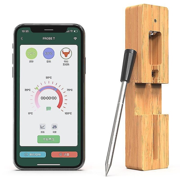 Trådløst Smart kødtermometer - Ovngrilltermometer med Bluetooth og WiFi-forbindelse