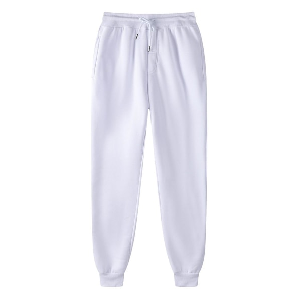 Herrbyxor Byxor Joggingbyxor Hiphopbyxor Leggings Vadderade Fritidsbyxor White 2XL