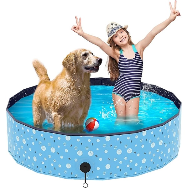 Kokoontaitettava kahluuallas koiralle, lemmikkieläinten kahluuallas kannettava PVC iso uima-allas