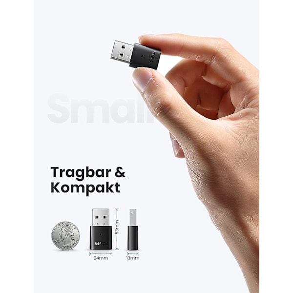 Bluetooth-adapter til pc Usb Bluetooth Dongle 5.0 Specielt til Windows 7 8.1 10 11 Desktop