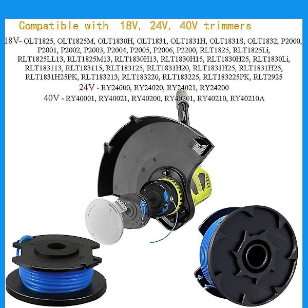 Snorrespole Udskiftning til Plus Ac14rl3a 18v 24v 40v 11ft Automatisk Spolning Trådløs Spole Line
