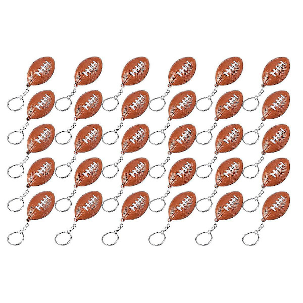 30-pack Rugbyboll Nyckelringar för Festpresenter, Rugby Stressboll, Skolkarnevalspris, Sportcenter