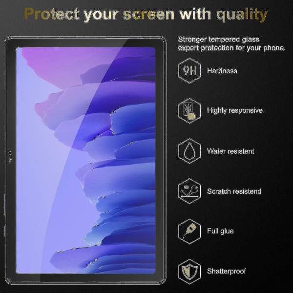 Panzer Folie Yhteensopiva Mit Samsung Galaxy Tab A7 (10.4 Zoll) In - Gehrtetes (karkaistu) Display-schutzglas In 9h Hrte Mit 3d Touch Yhteensopiva