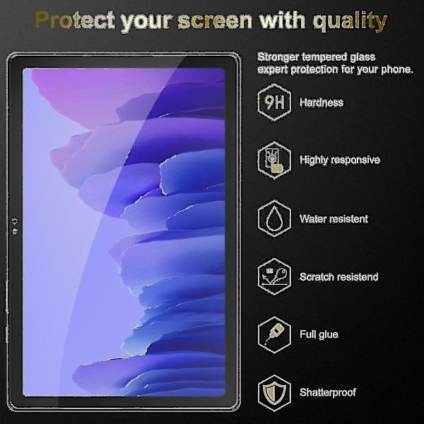 Panzer-kalvo yhteensopiva Samsung Galaxy Tab A7:n (10,4 tuumaa) kanssa - karkaistu näytönsuojalasi 9H-kovuudella ja 3D Touch -yhteensopivuudella