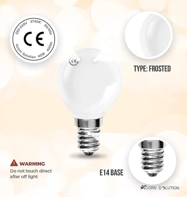 40w 240v Classic Mini Globes Pearl Round Light Bulbs E14 Sma