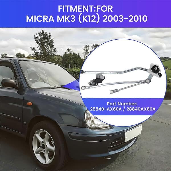 28840-AX60A Vindrutetorkarmotorlänkage fram för MICRA MK3 (K12) 2003-2010