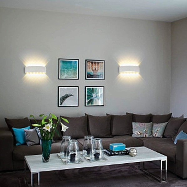 Moderne væglampe Ip65 Vandtæt 12w Led Væglamper Aluminium Indendørs Væglampe Til Stue Soveværelse Gang Trappe Gangsti (12w) [Energiklasse F]
