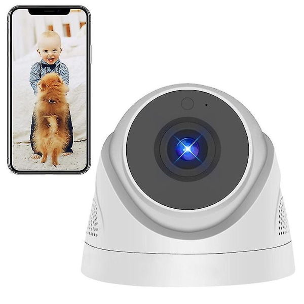 Wifi-kamera indendørs babyværelse 1080p kæledyrskamera Hjemmesikkerhed med infrarød sensor