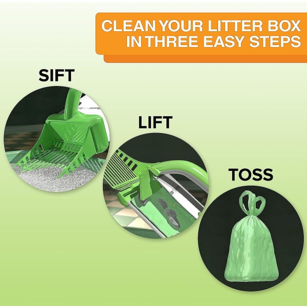 Cat Litter Scoop och 15 Refill Bag Bundle - Cat Litter Sifte