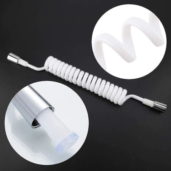 Spring fleksibel bruseslange - god fleksibilitet til VVS Toilet Bidet Sprøjtepistol Badeværelse (hvid - 1 stk)